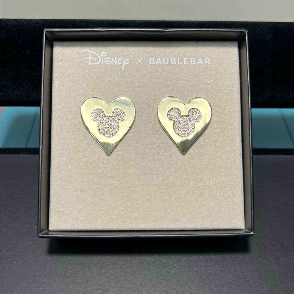 Baublebar x Disney Mickey Mouse Pavé Print Drop Earrings - New With Box